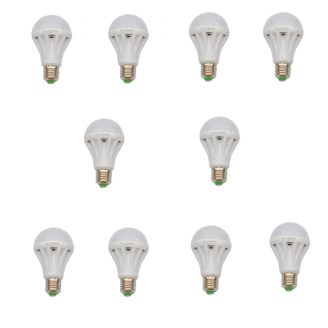 SET 10 BECURI LED E27 7W ALB RECE ECO